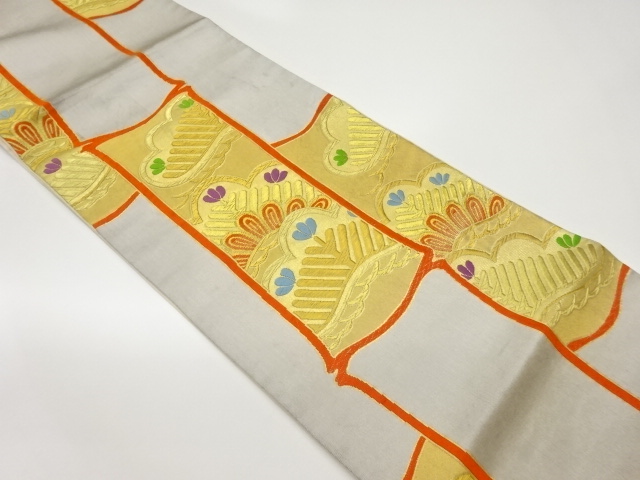 竹に松模様織出し袋帯